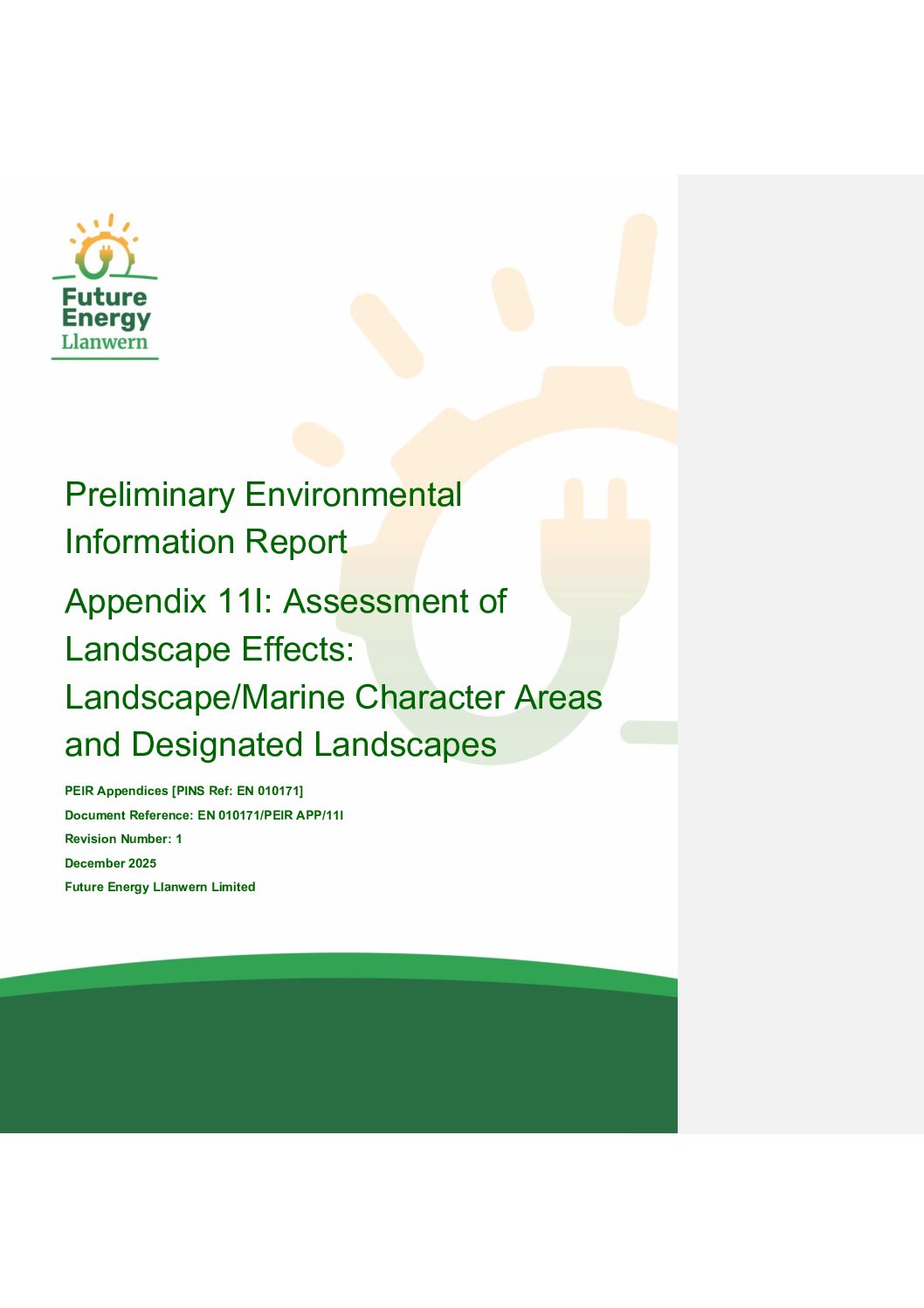 FEL PEIR Section 11 Appendix 11I Assessment of Landscape Effects   Landscape Marine Character Areas and Designated Landscapes V4