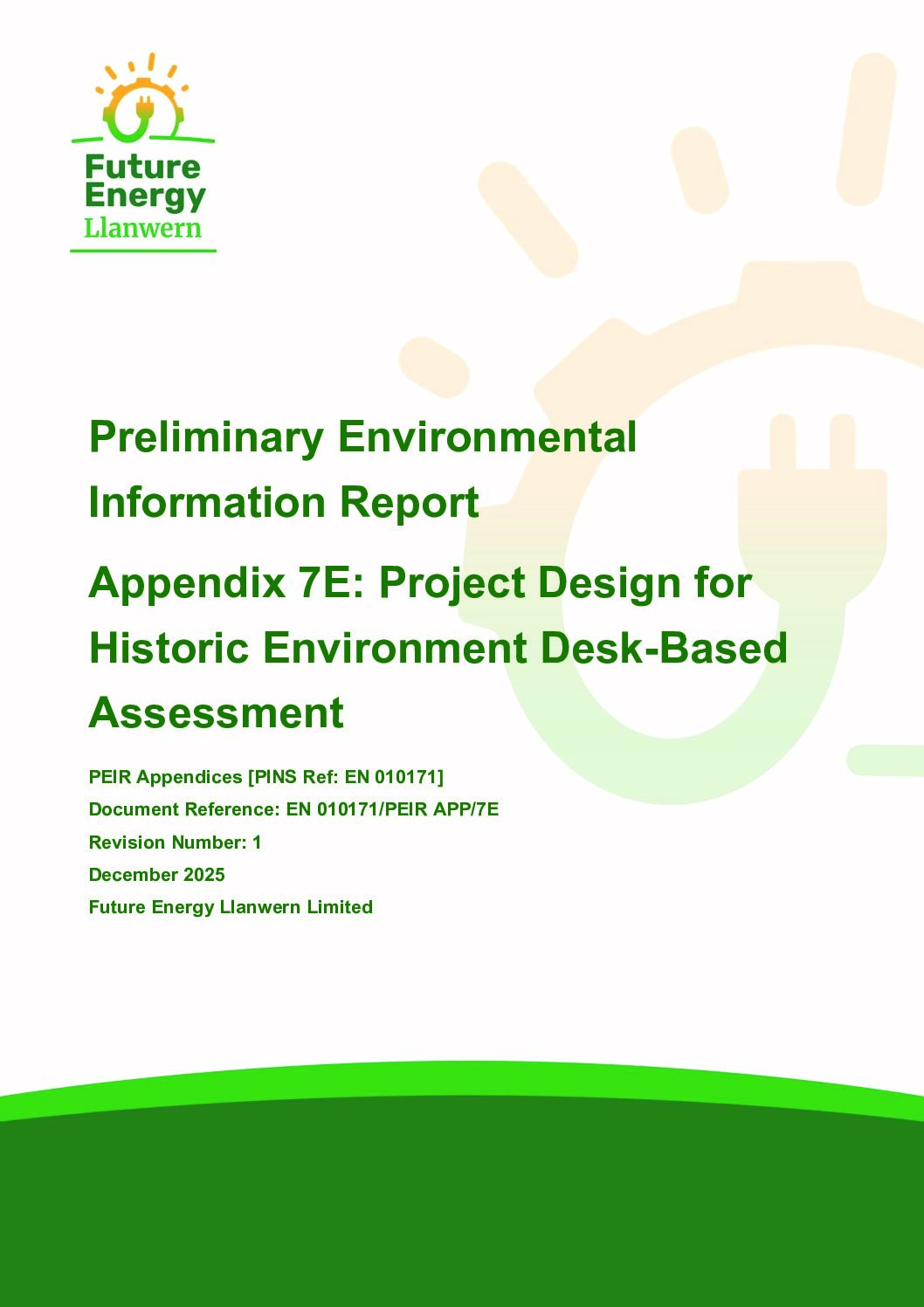 Future Energy Llanwern   PEIR Appendix 7E PD for HEBDA