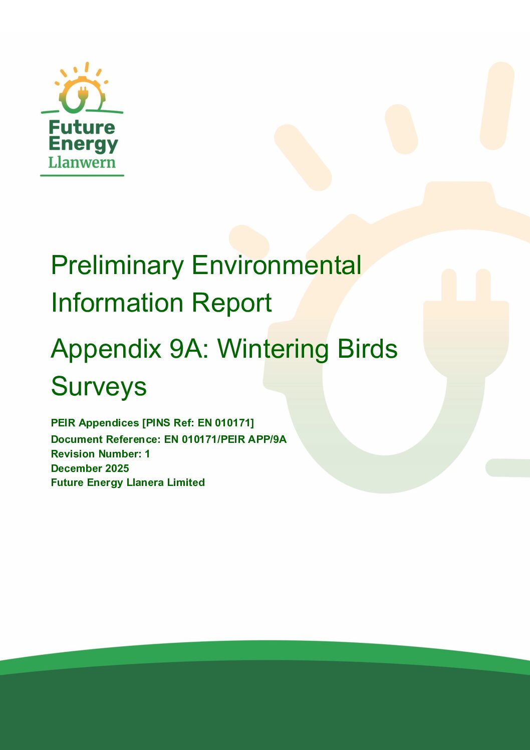 Future Energy Llanwern   PEIR Appendix 9A Wintering Birds Surveys