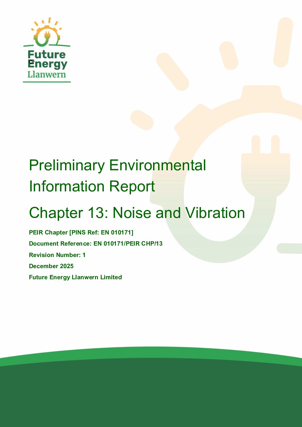 Future Energy Llanwern   PEIR Chapter 13 Noise and Vibration