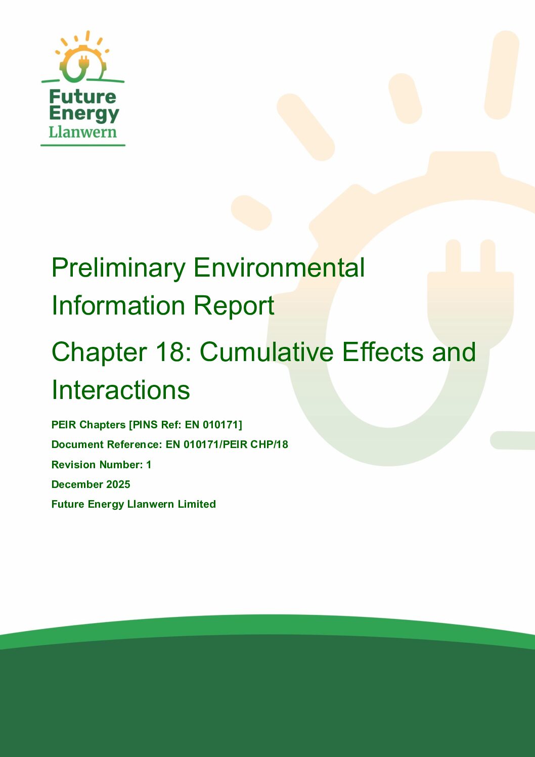 Future Energy Llanwern   PEIR Chapter 18 Cumulative Effects and Interactions