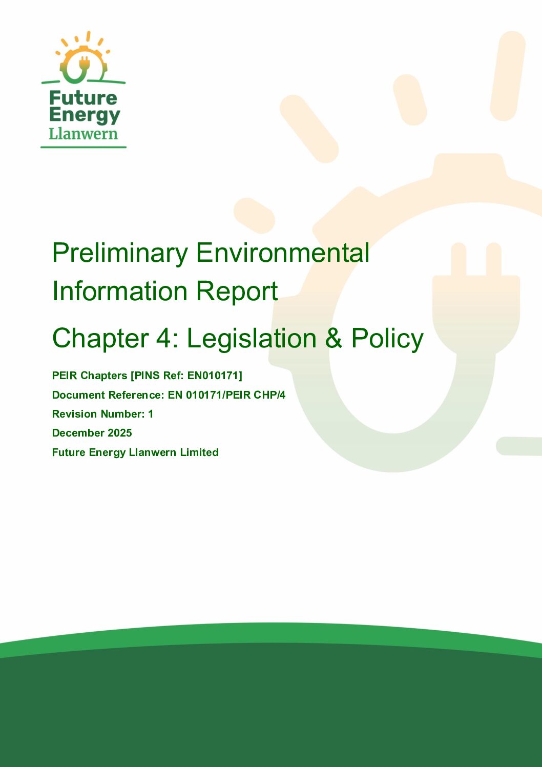 Future Energy Llanwern   PEIR Chapter 4 Legislation and Policy