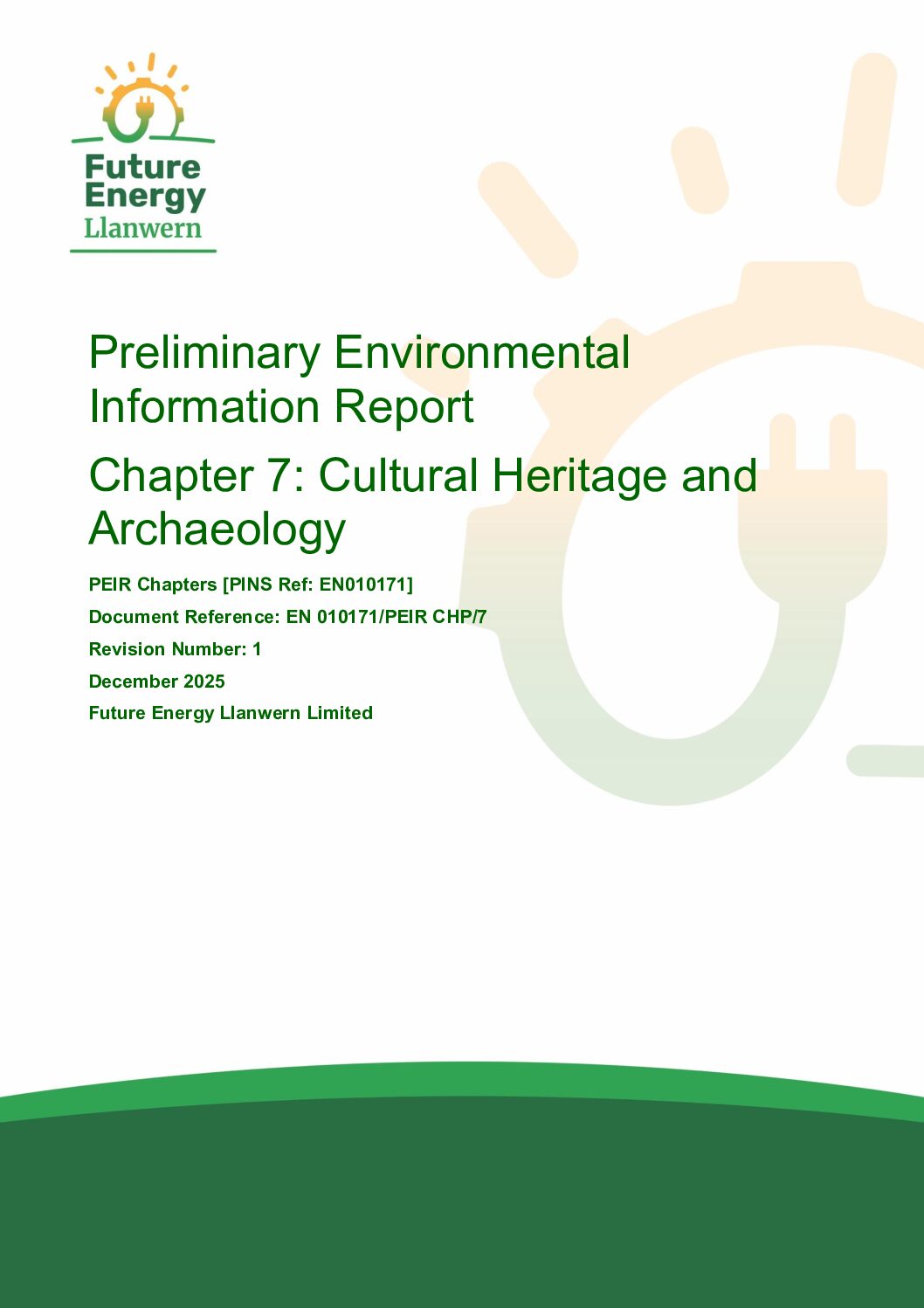Future Energy Llanwern   PEIR Chapter 7 Cultural Heritage and Archaeology